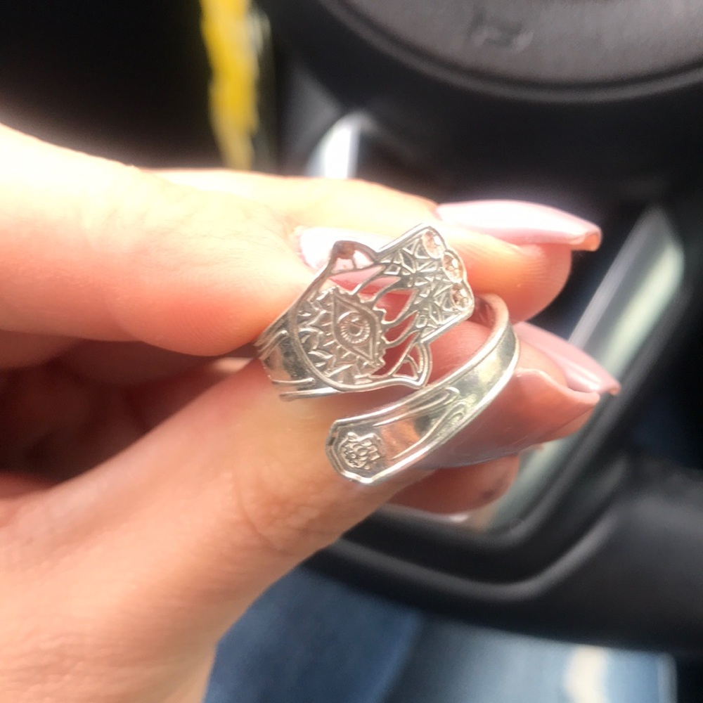 925 Abundance Positivity Ring Hand Faith